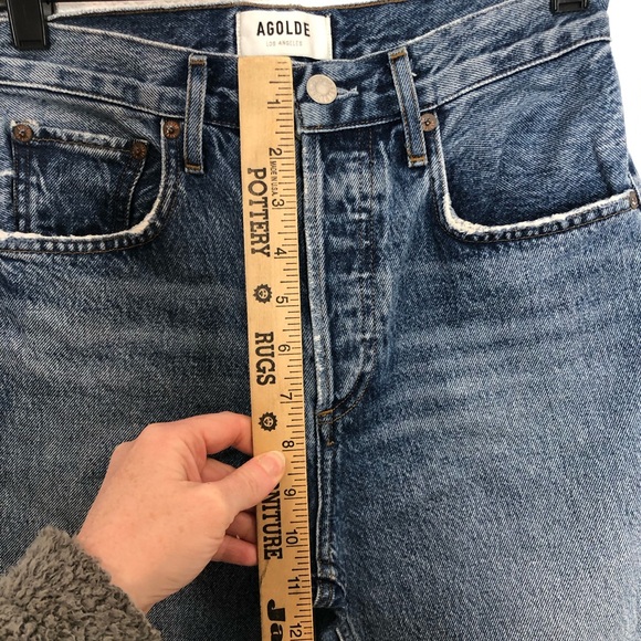 Agolde Ripley Straight Leg Jeans in Forfeit Blue Denim Jean Size 24 Revolve - Picture 14 of 16